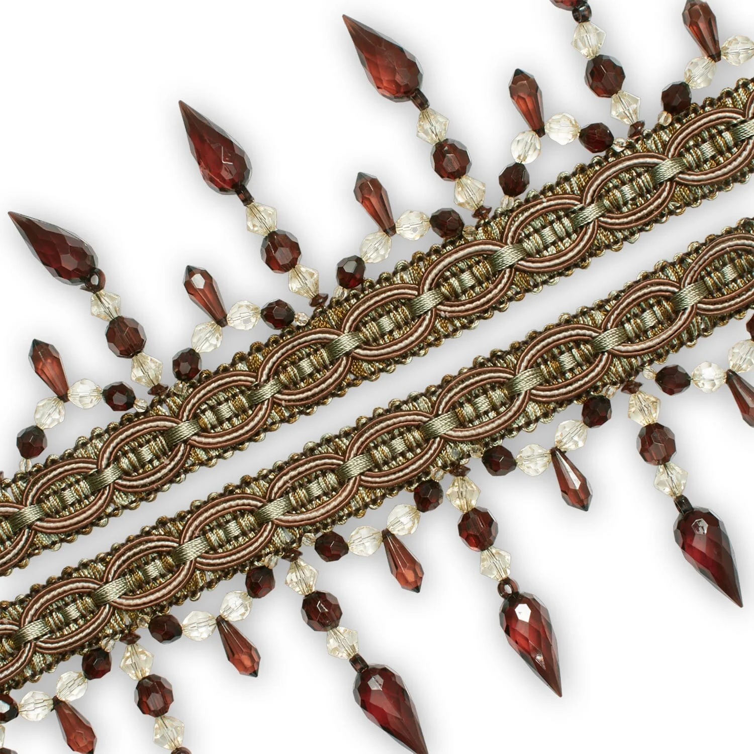 Pear Drop Beaded Rhinestone Tassel Fringe Trim - Image 15