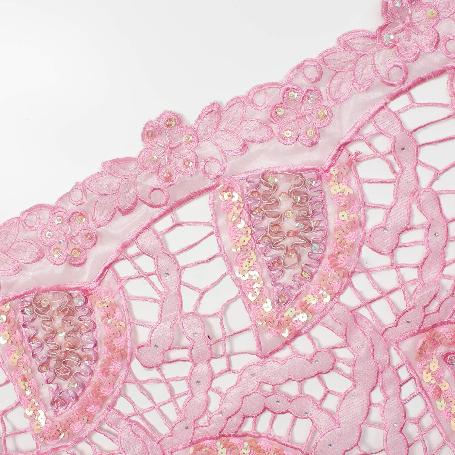 Pink Paisley Sequin Lace - Image 2