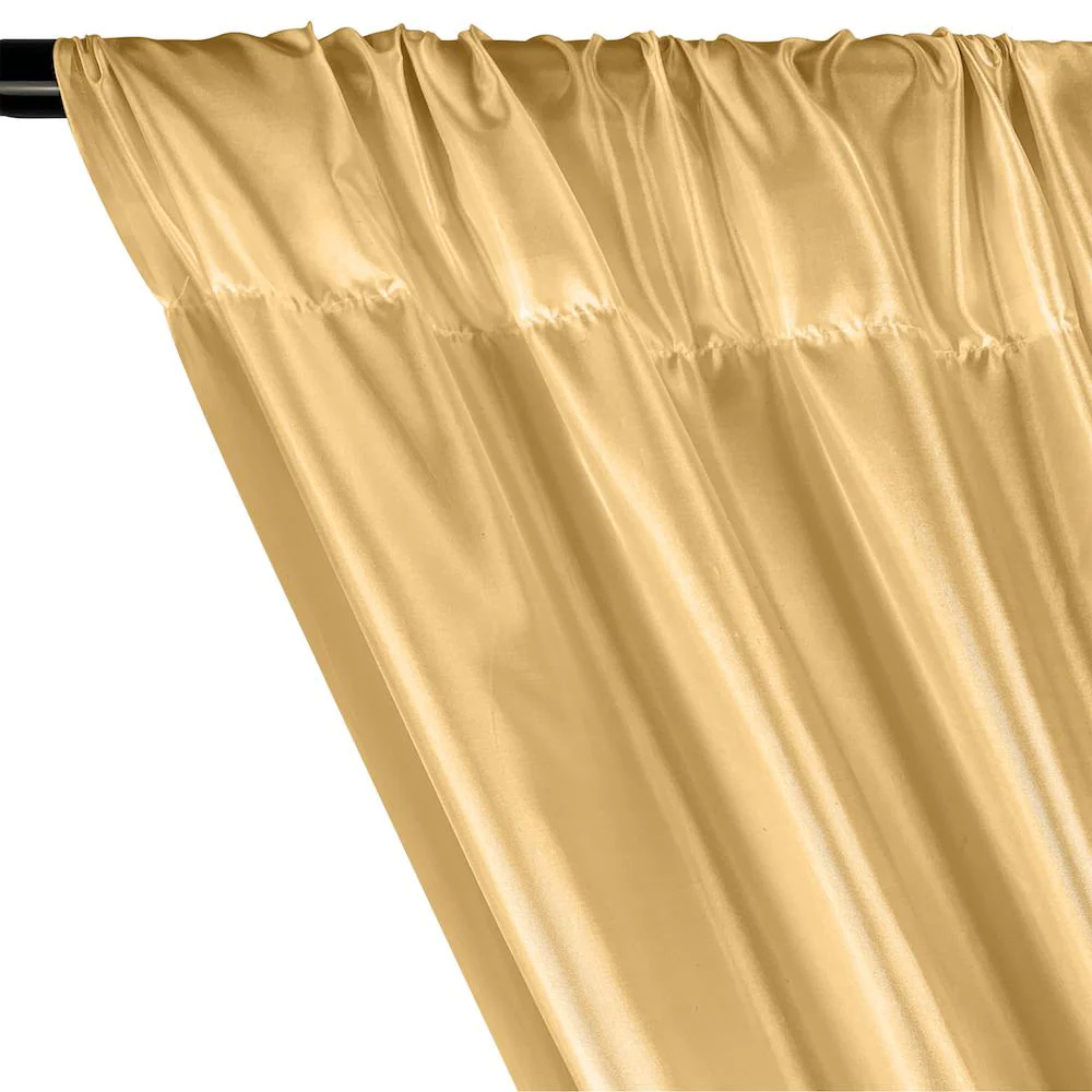 Poly China Silk Lining Rod Pocket Curtains - Champagne - Image 2