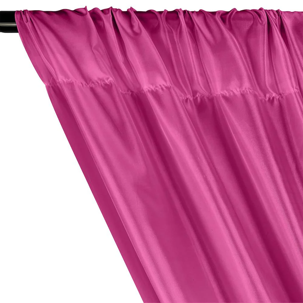 Poly China Silk Lining Rod Pocket Curtains - Magenta - Image 2