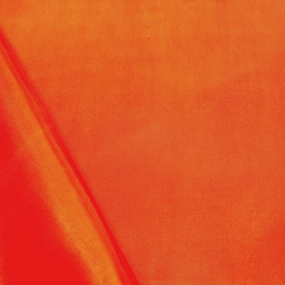 Poly China Silk Lining Rod Pocket Curtains - Neon Orange - Image 3