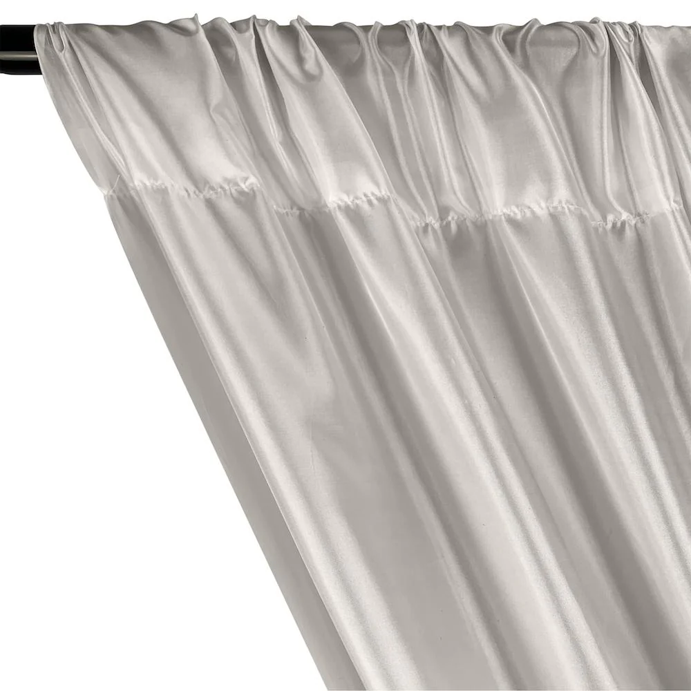 Poly China Silk Lining Rod Pocket Curtains - Silver - Image 2