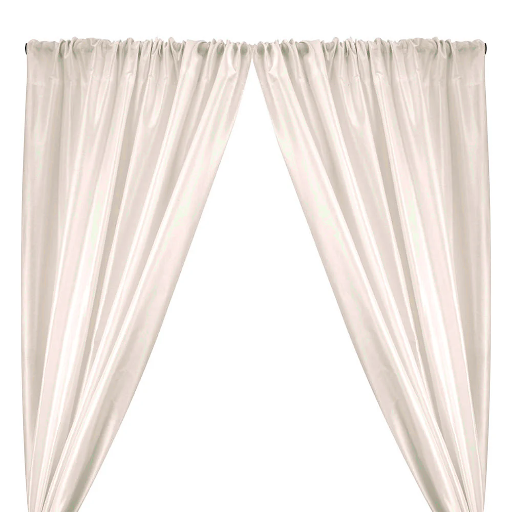 Polyester Dupioni Rod Pocket Curtains (All Colors Available) - Off White