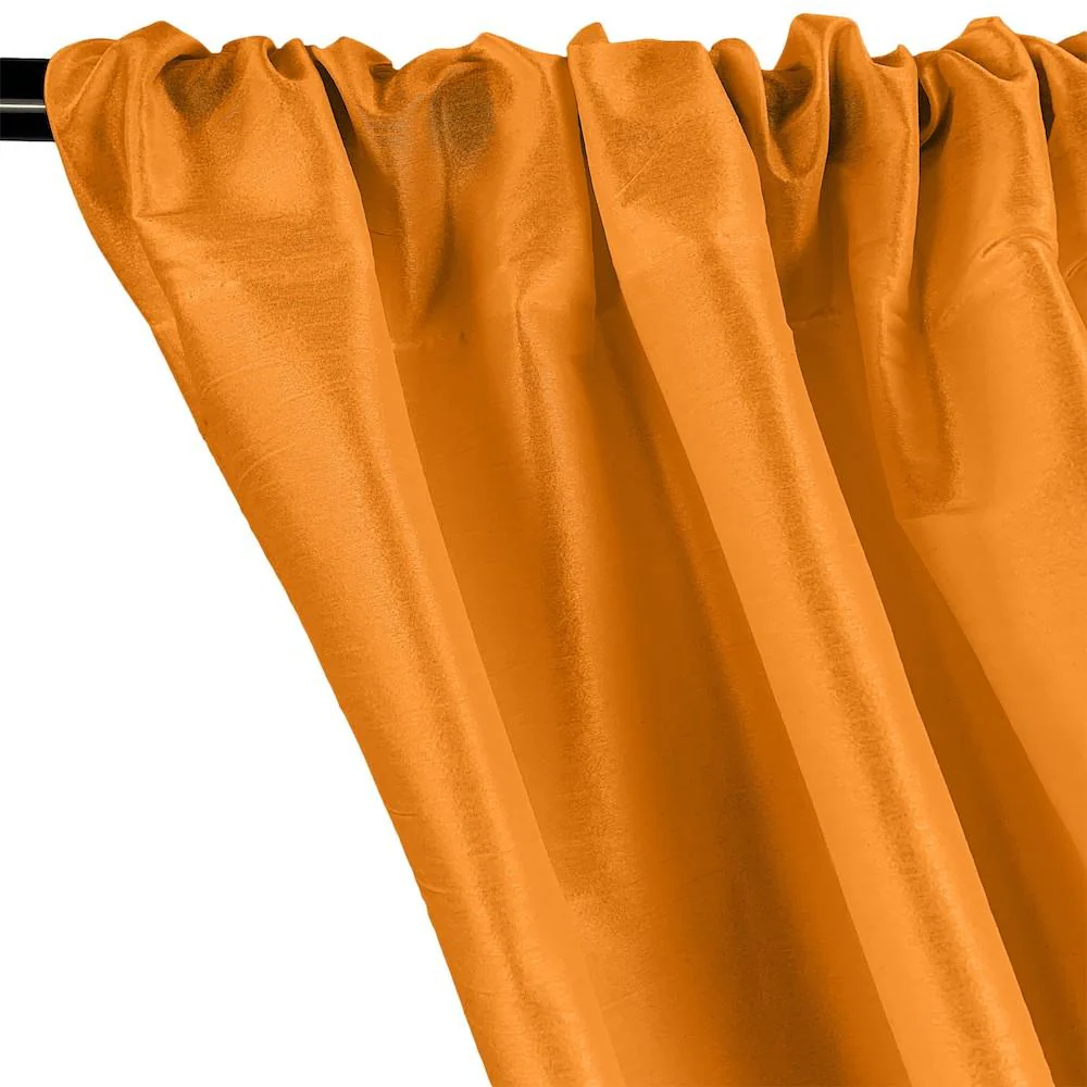 Polyester Dupioni Rod Pocket Curtains - Burnt Orange 109 - Image 2