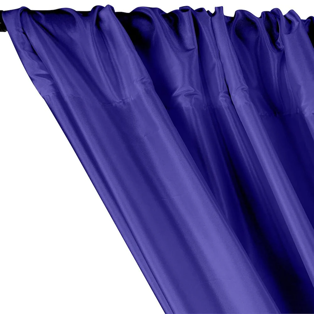 Polyester Taffeta Lining Rod Pocket Curtains - Royal Blue - Image 2