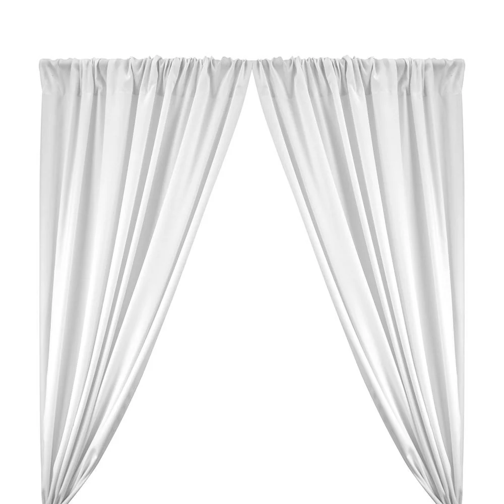 Poplin (110 Inch) Rod Pocket Curtains (All Colors Available) - White