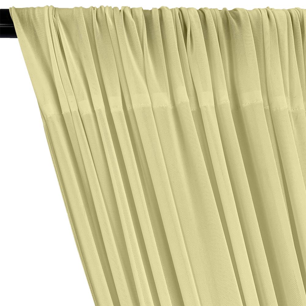 Power Mesh Rod Pocket Curtains - Light Yellow - Image 2