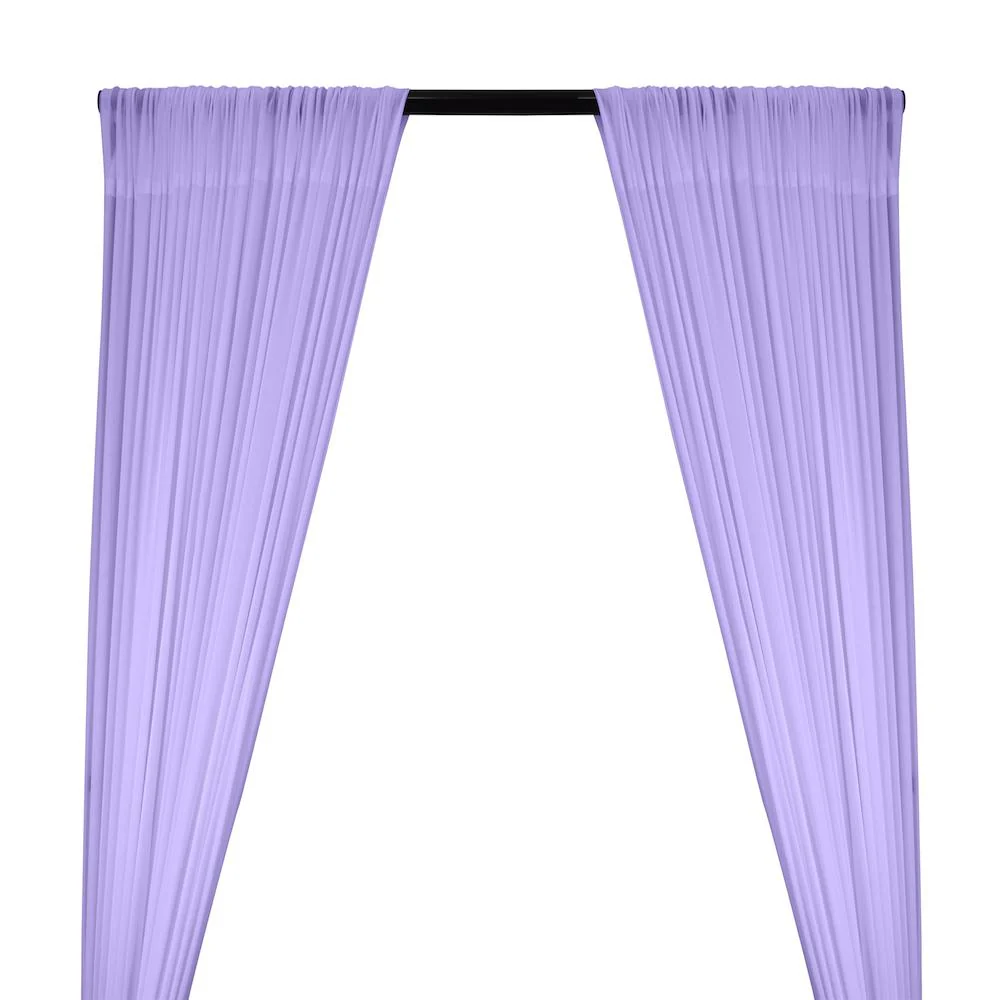 Power Mesh Rod Pocket Curtains - Lilac