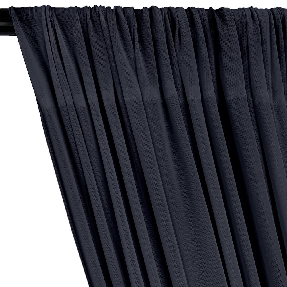 Power Mesh Rod Pocket Curtains - Navy Blue - Image 2