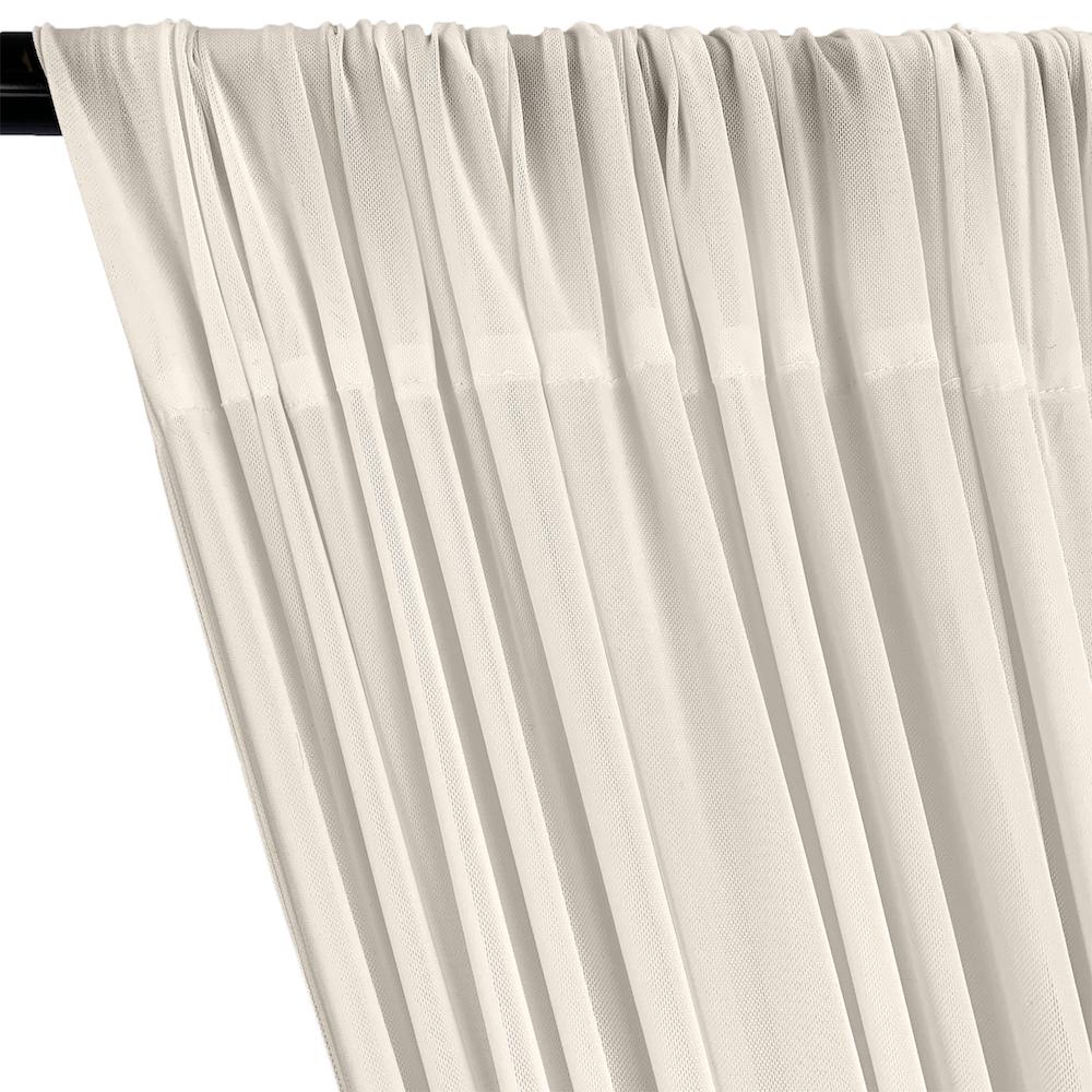 Power Mesh Rod Pocket Curtains - Off White - Image 2
