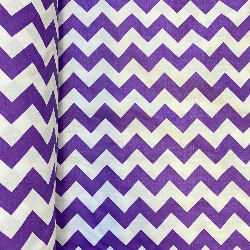 Purple Classic Chevron Printed Cotton