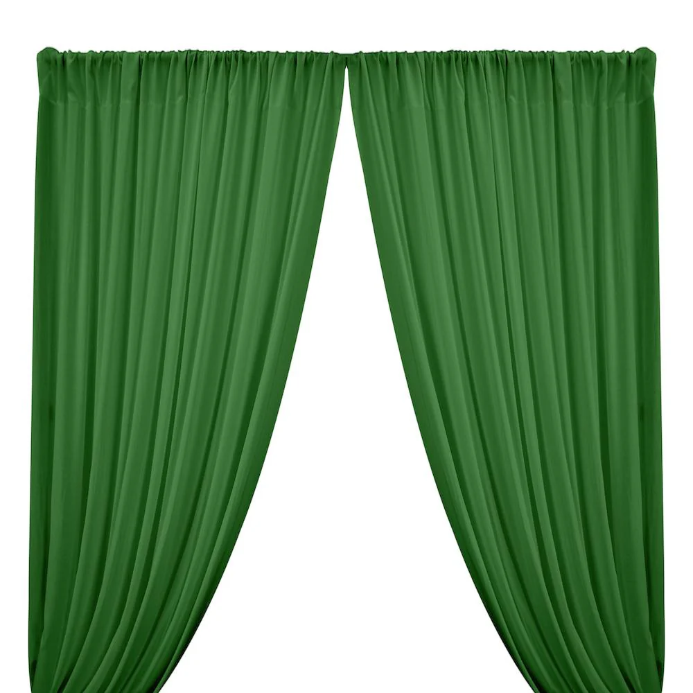 Rayon Challis Rod Pocket Curtains - Kelly Green