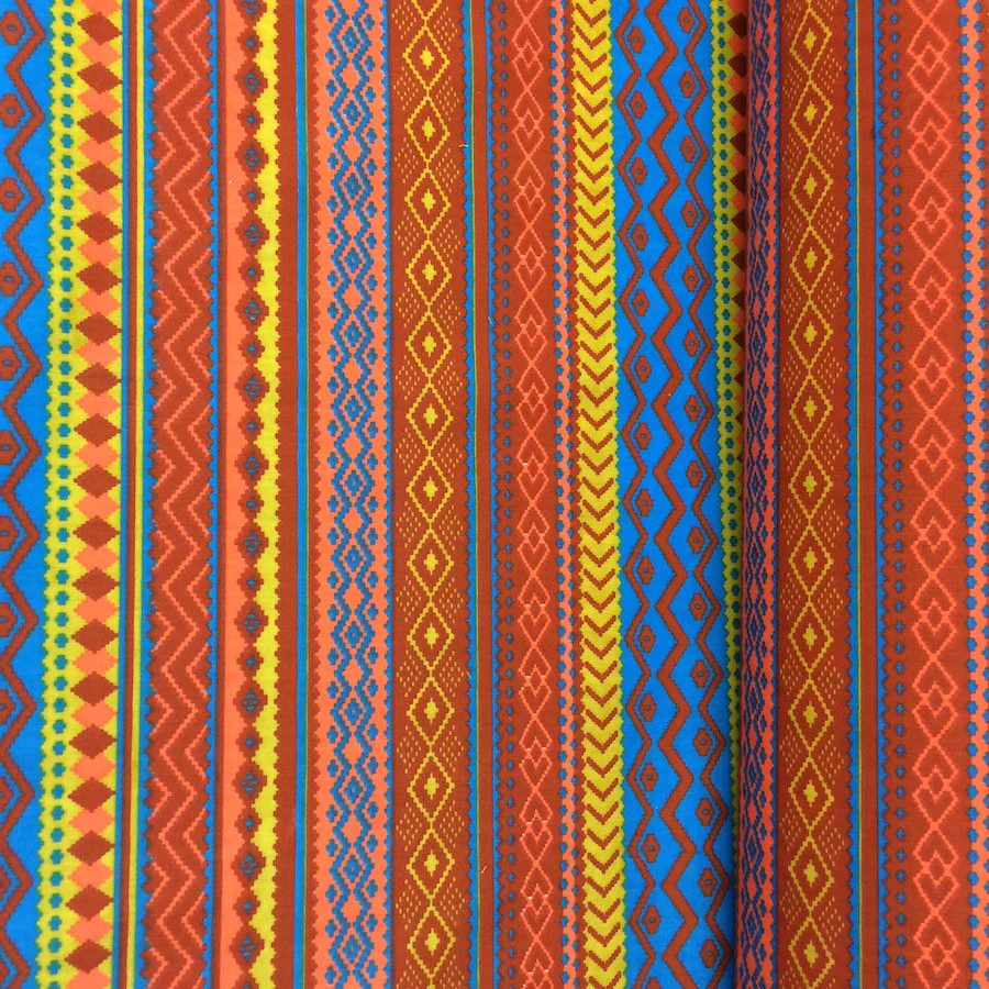 Red Aztec Print Broadcloth - Image 2