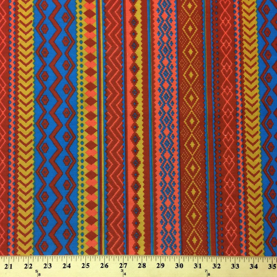 Red Aztec Print Broadcloth - Image 3