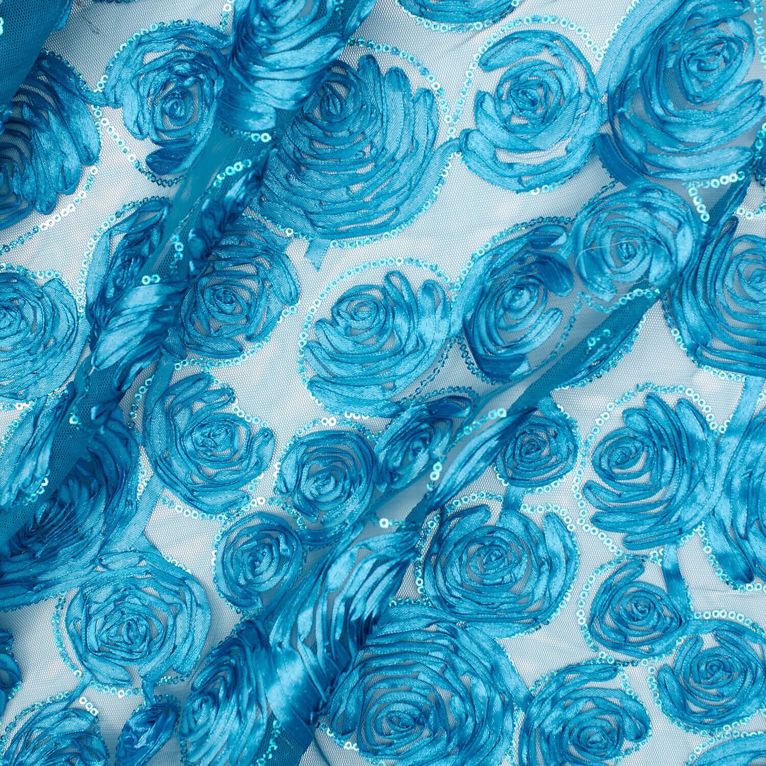 Ribbon Rosette With Sequins On Mesh - Image 2