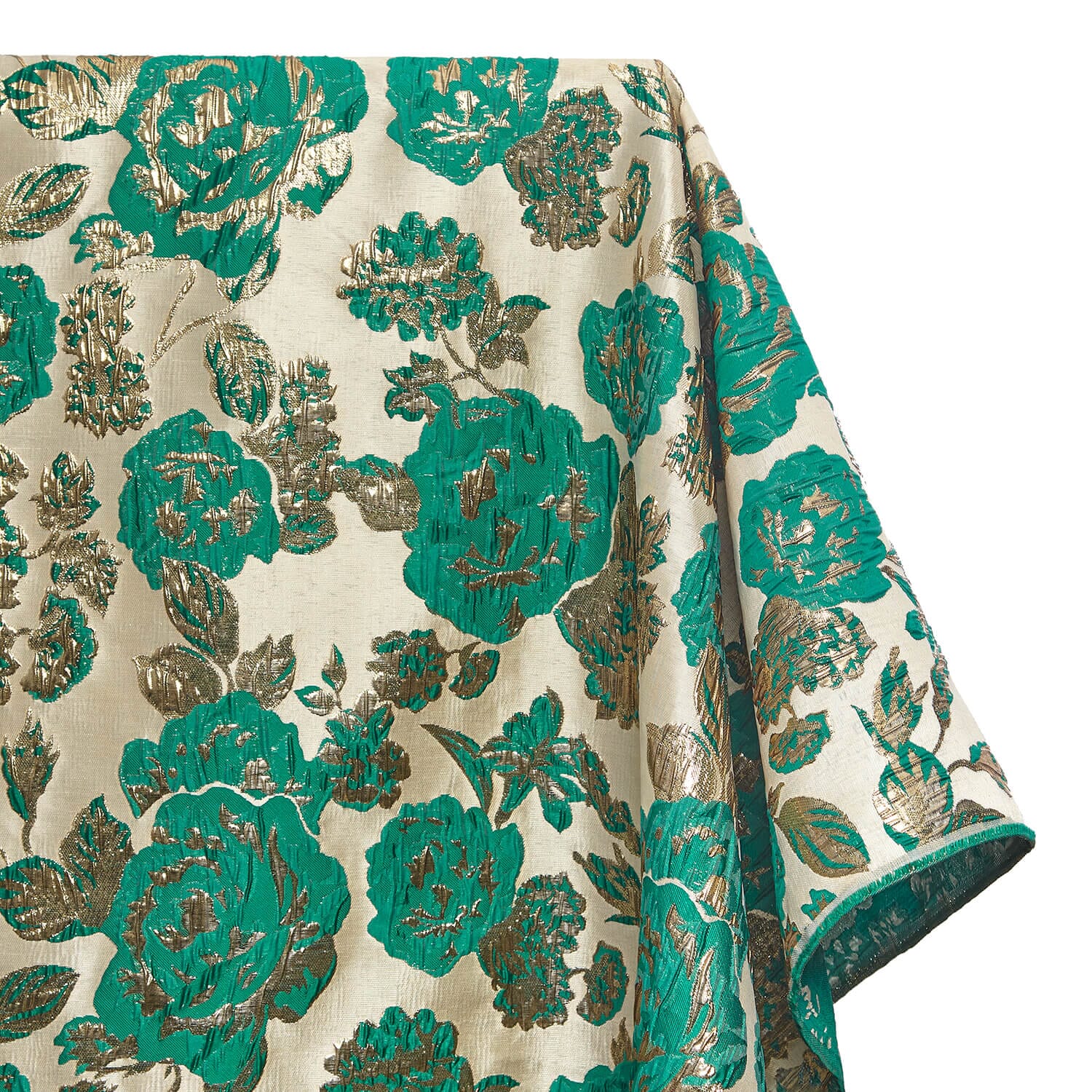 Rose Floral Plain Woven Crinkle Metallic Brocade Jacquard - Image 10