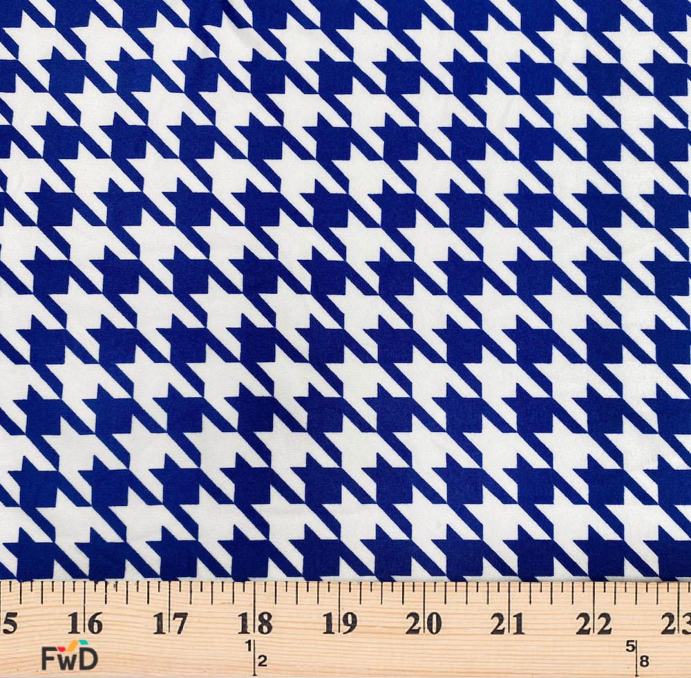 Royal Blue Houndstooth Print DTY Brushed (10-5) - Image 3