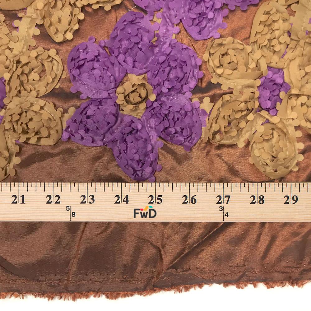 Rust & Magenta Stringed Ruffle Rosette - Image 3