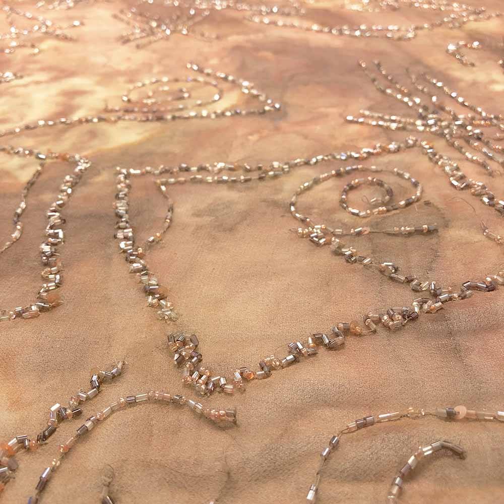 Sand Abstract Beaded Embroidery on Georgette - Image 2