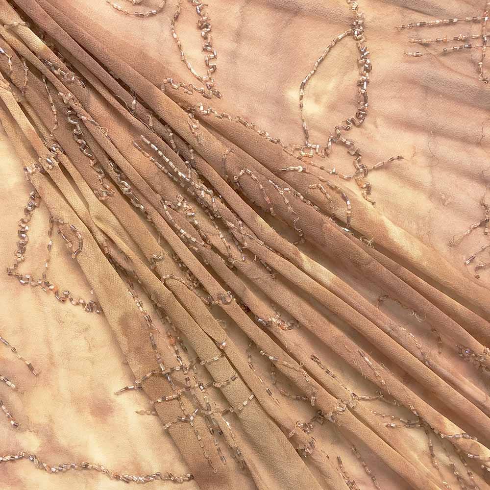 Sand Abstract Beaded Embroidery on Georgette - Image 3