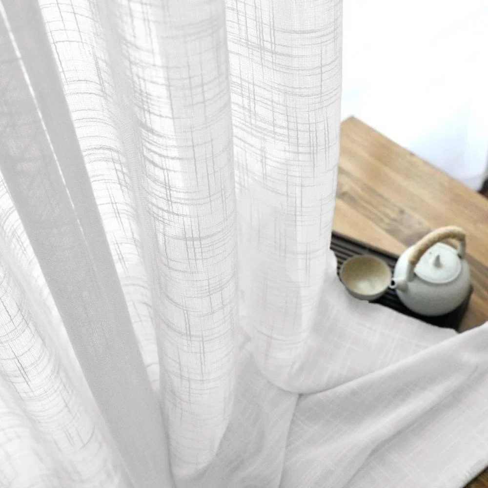 Gasa Sheer Voile Rod Pocket Curtains (All Colors Available) - White - Image 2