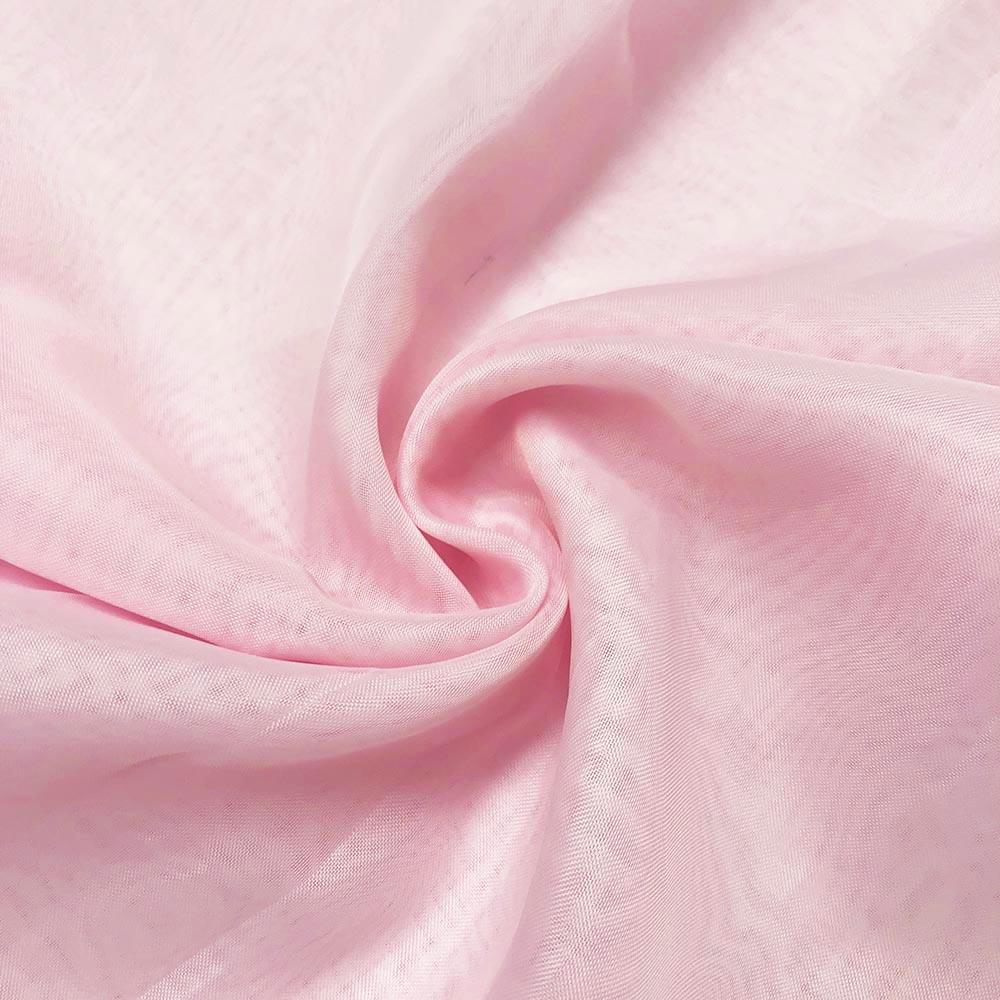 Sheer Voile Rod Pocket Curtains - Pale Pink - Image 3