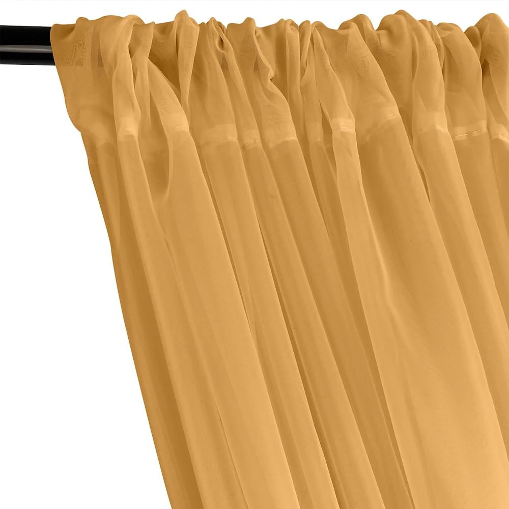 Sheer Voile Rod Pocket Curtains - Tangerine - Image 2