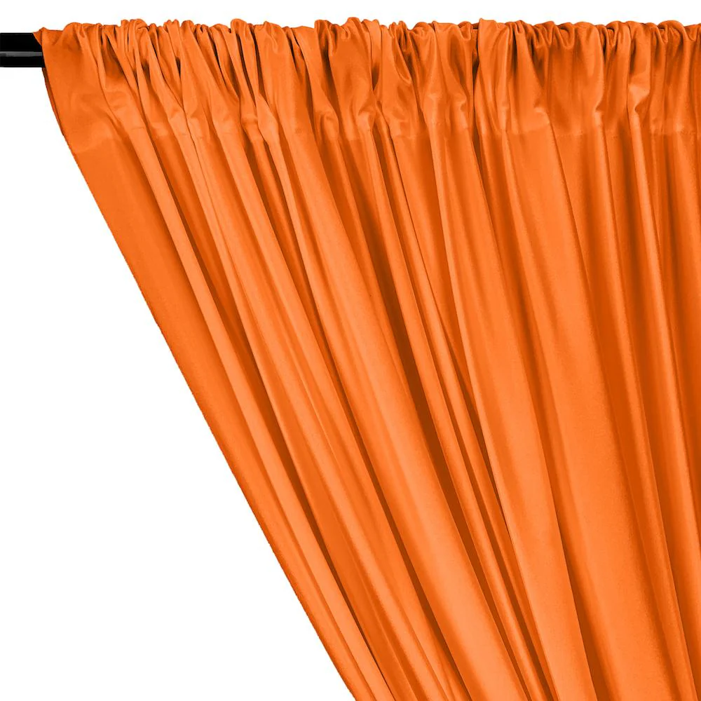 Shiny Milliskin Rod Pocket Curtains - Neon Orange - Image 2
