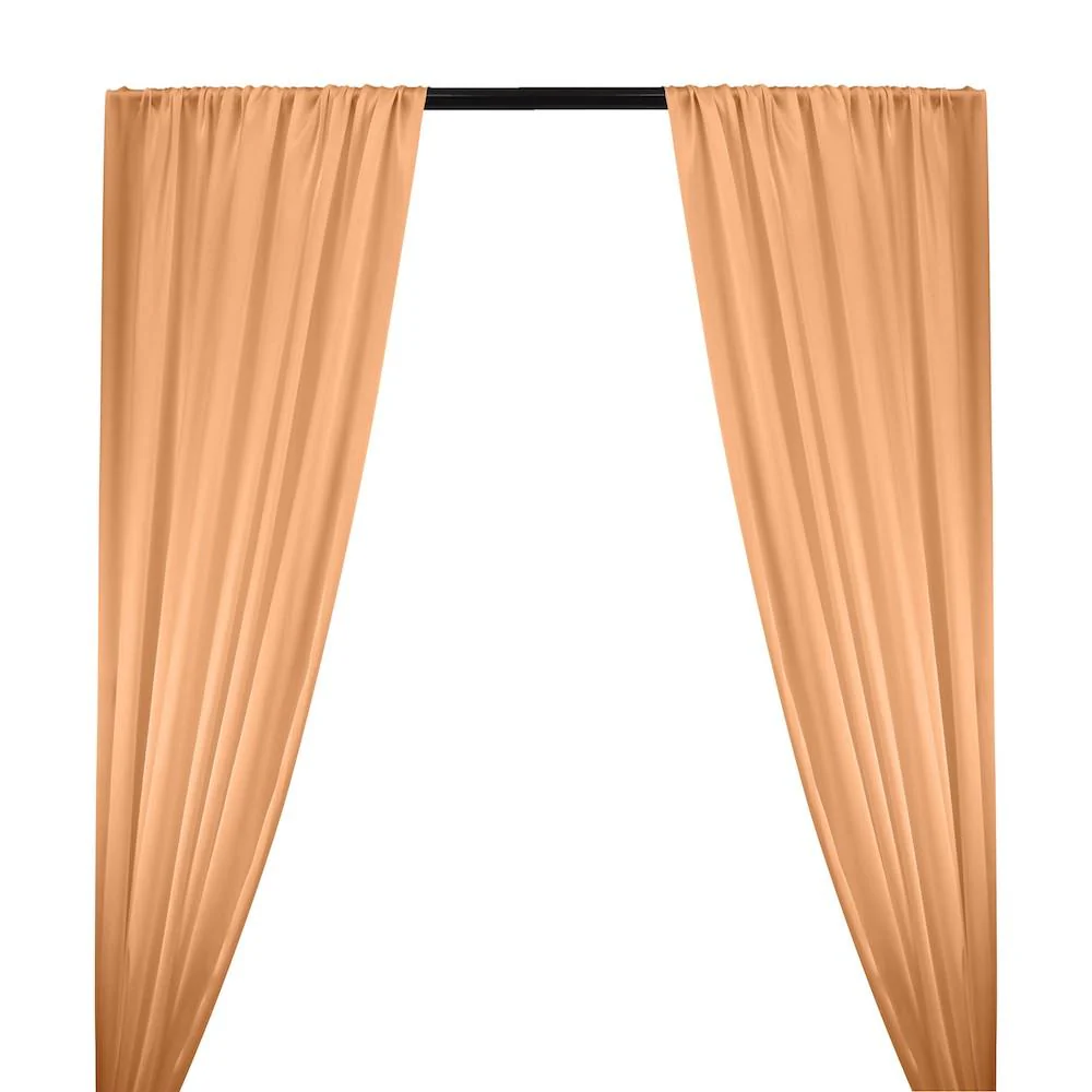 Silk Charmeuse Rod Pocket Curtains - Peach