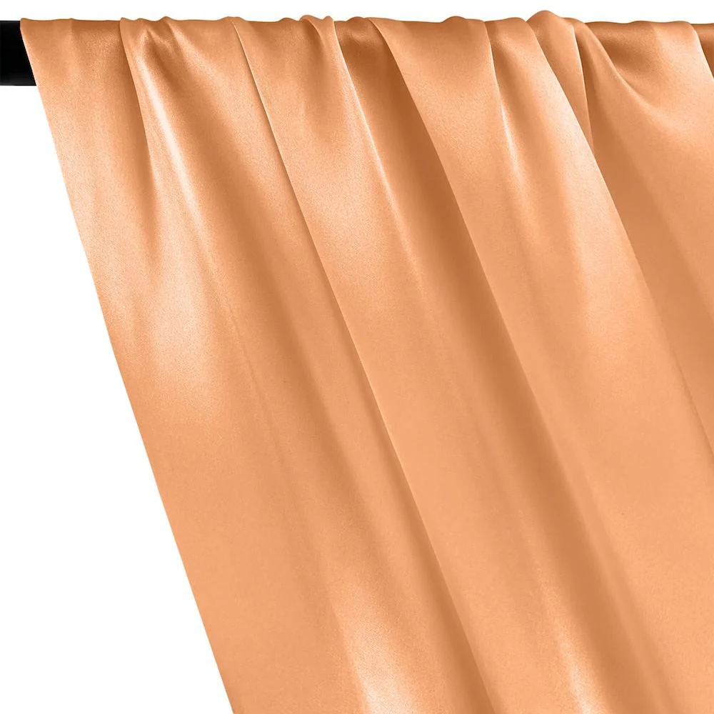 Silk Charmeuse Rod Pocket Curtains - Peach - Image 2