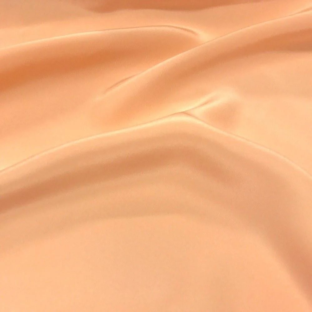 Silk Charmeuse Rod Pocket Curtains - Peach - Image 3
