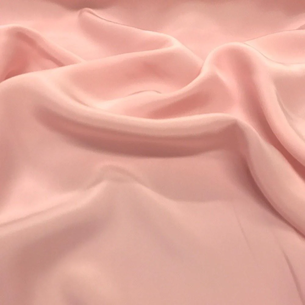 Silk Charmeuse Rod Pocket Curtains - Pink - Image 3