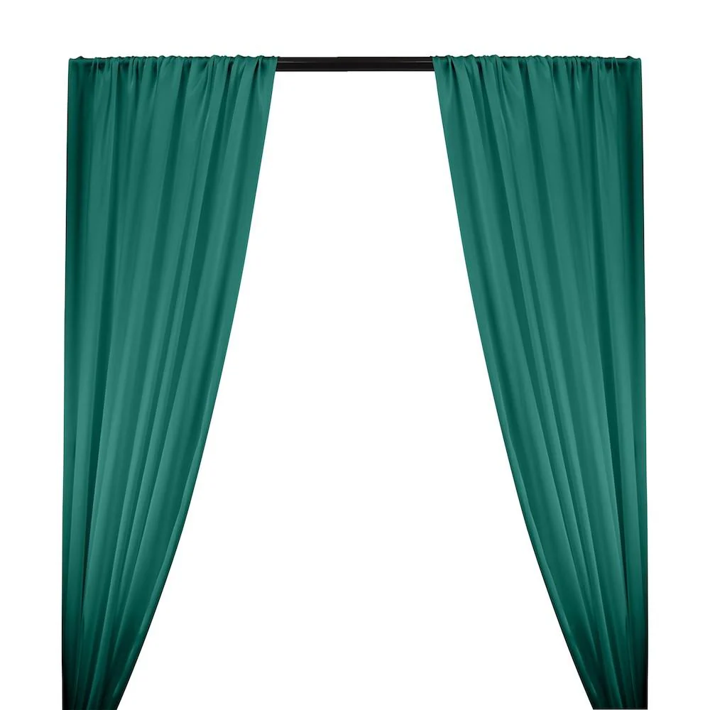 Silk Charmeuse Rod Pocket Curtains - Teal
