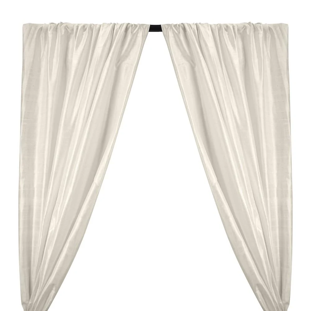 Silk Dupioni (54 Inch) Rod Pocket Curtains - Off White