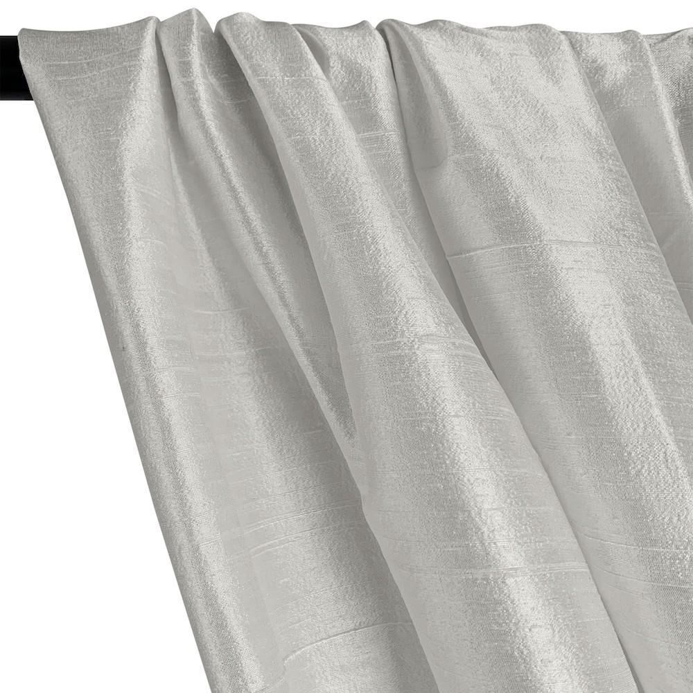 Silk Dupioni (54 Inch) Rod Pocket Curtains - Pewter - Image 2