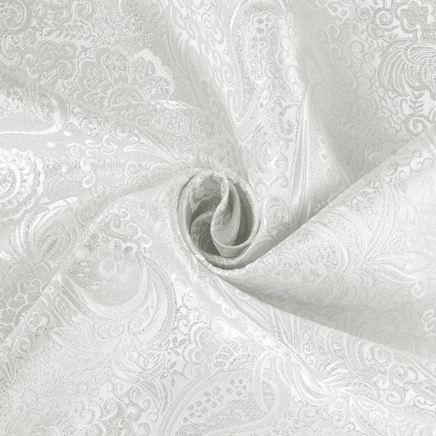 Silver Paisley Metallic Brocade - Image 3