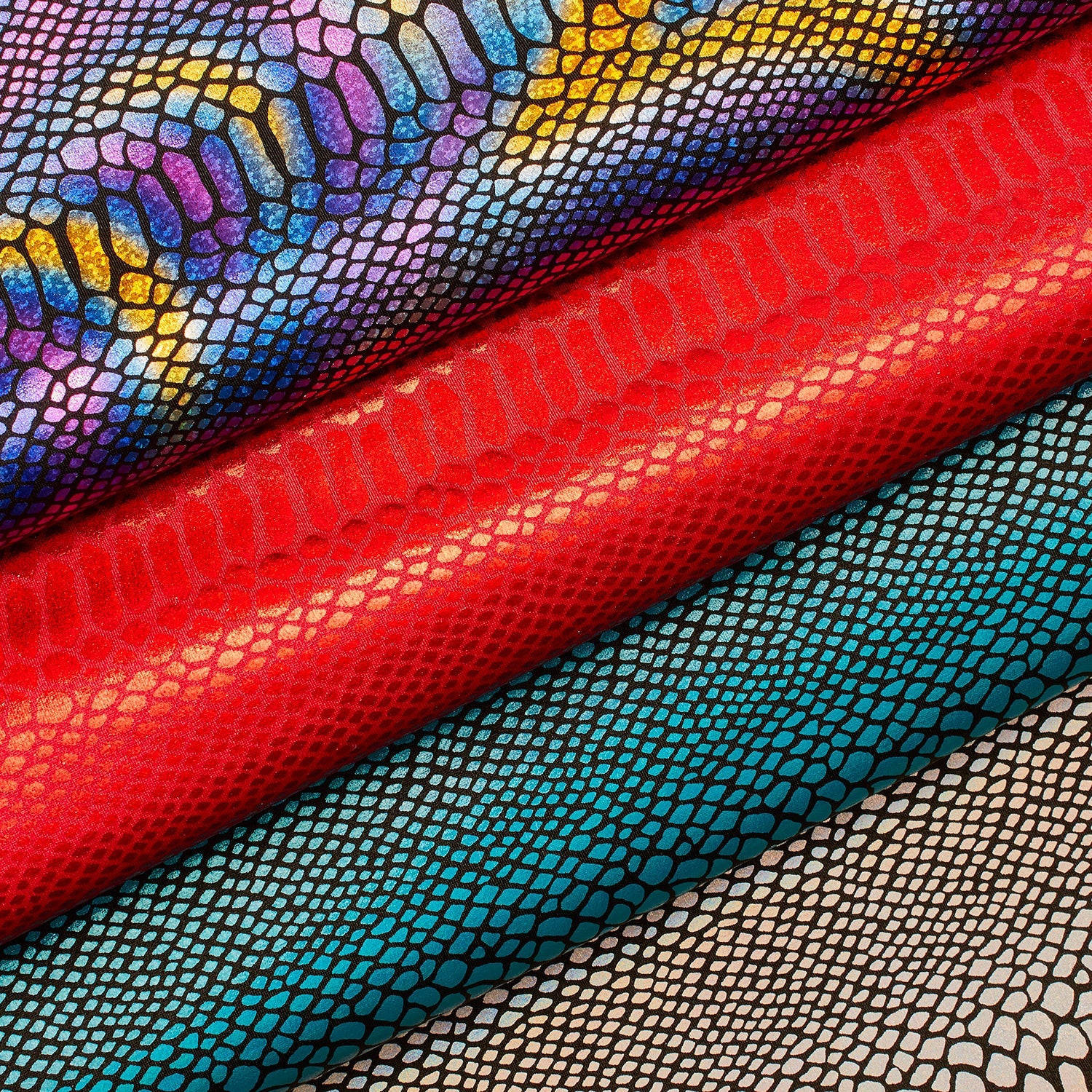 Snake Scale Hologram Tricot Foil Fabric