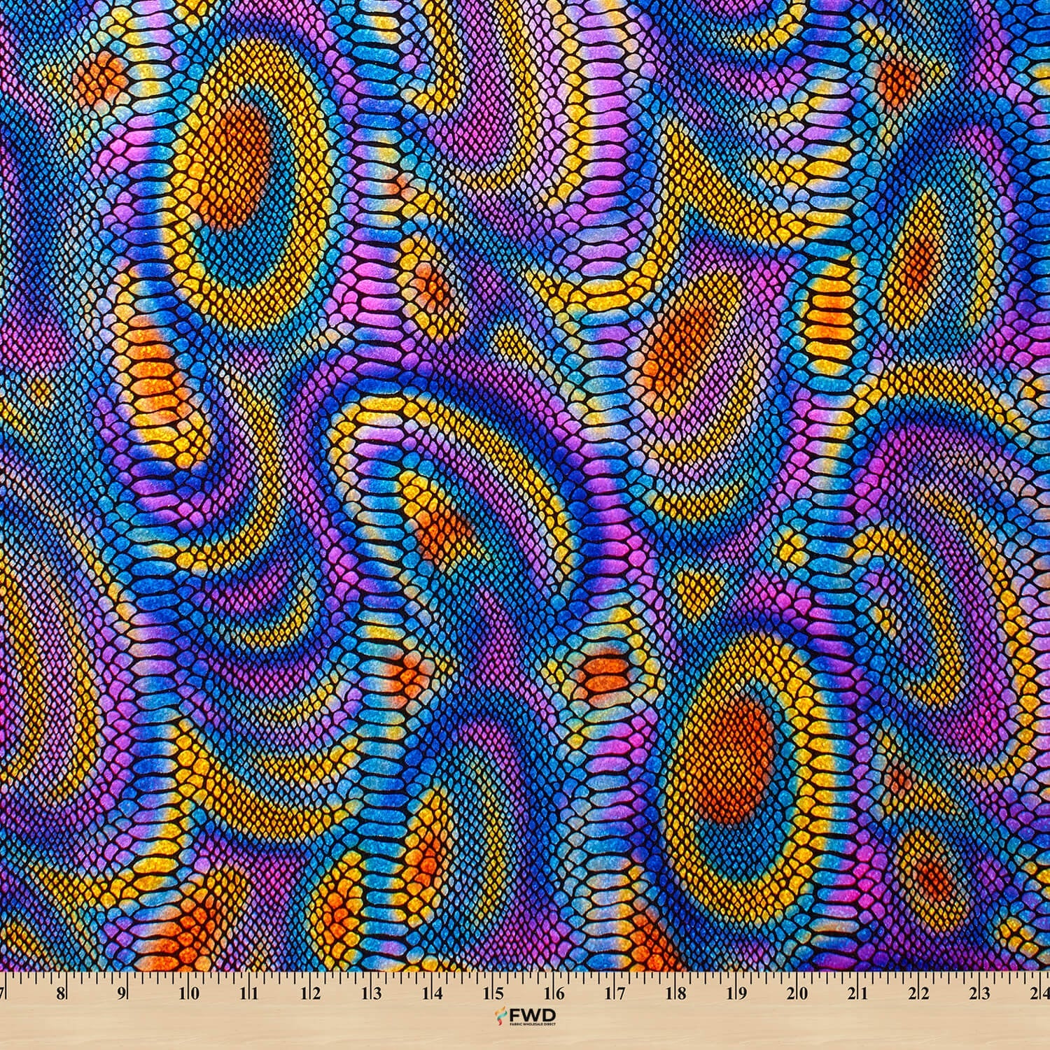 Snake Scale Hologram Tricot Foil Fabric - Image 40