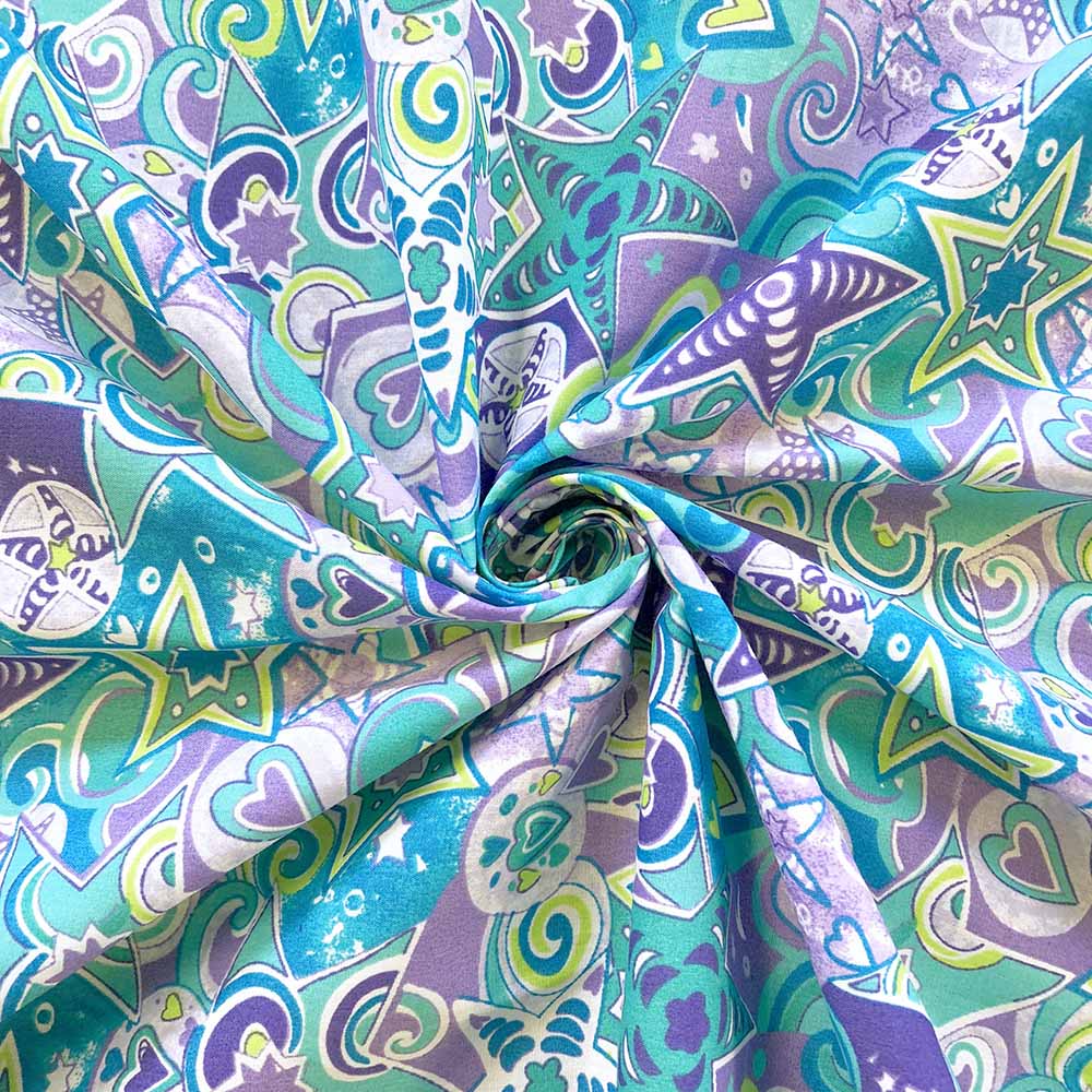 Star Studded Purple Print Broadcloth - Image 4