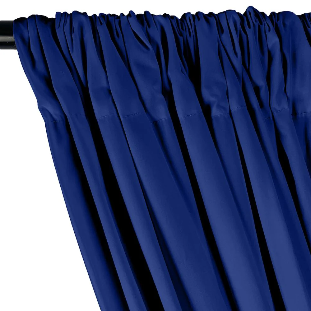 Stretch Broadcloth Rod Pocket Curtains - Royal Blue - Image 2