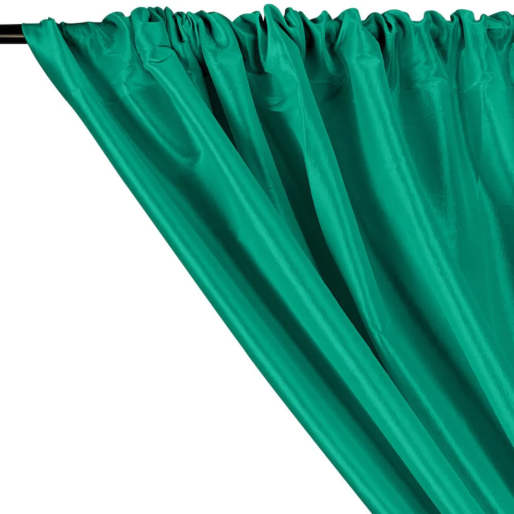 Stretch Taffeta Rod Pocket Curtains - Jade - Image 2