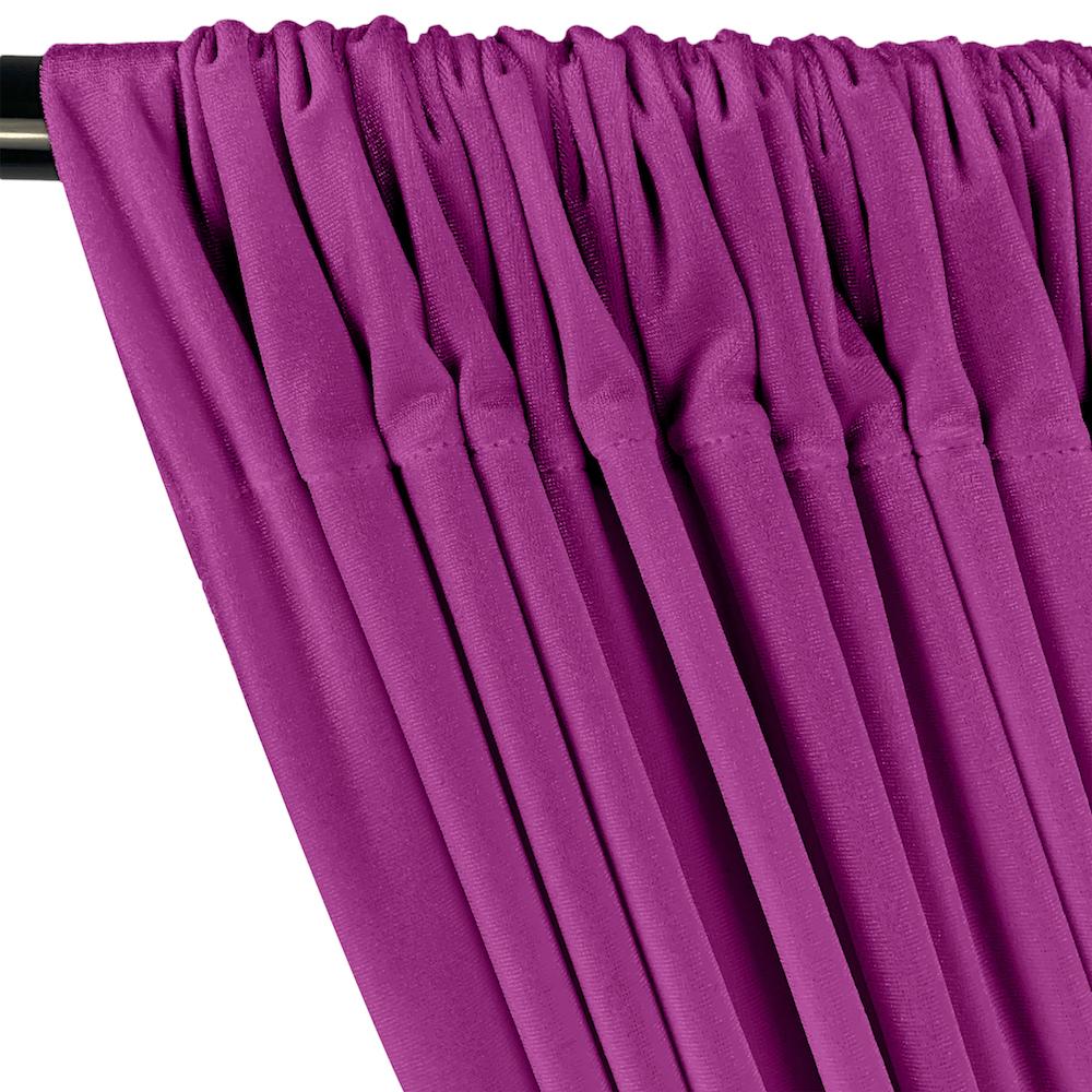 Stretch Velvet Rod Pocket Curtains - Orchid - Image 2