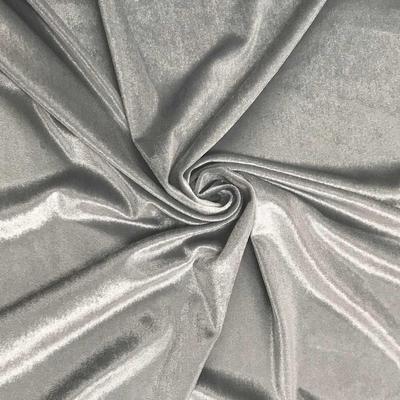 Stretch Velvet Rod Pocket Curtains - Silver - Image 3
