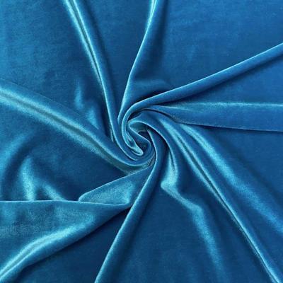 Stretch Velvet Rod Pocket Curtains - Turquoise - Image 3