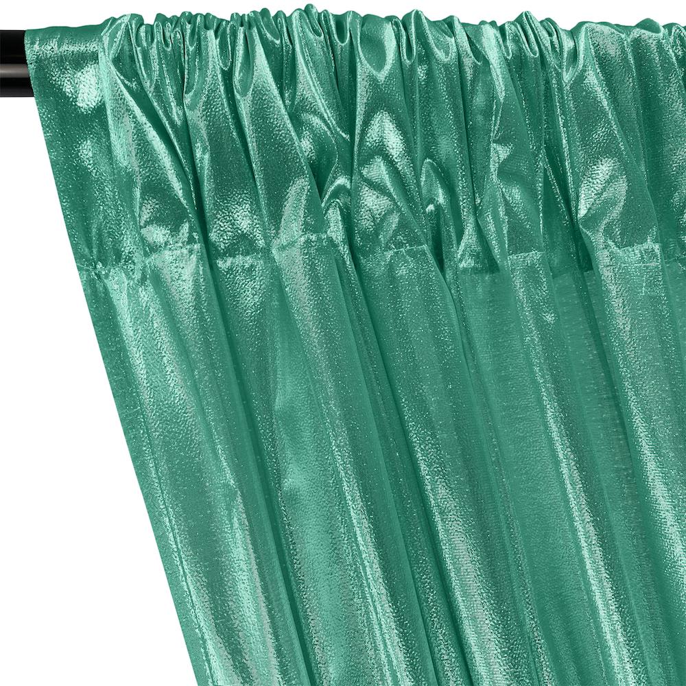 Tissue Lame Rod Pocket Curtains - Aqua - Image 2