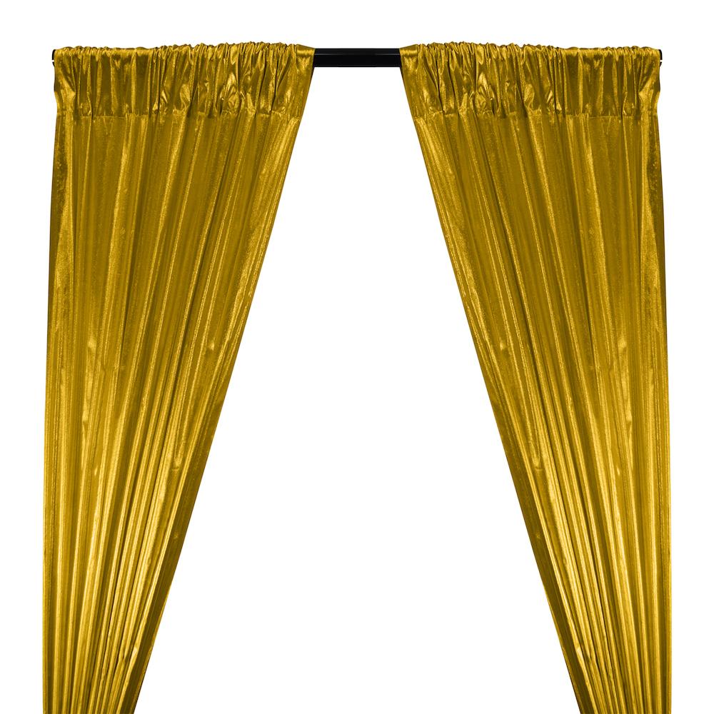 Tissue Lame Rod Pocket Curtains - Brass