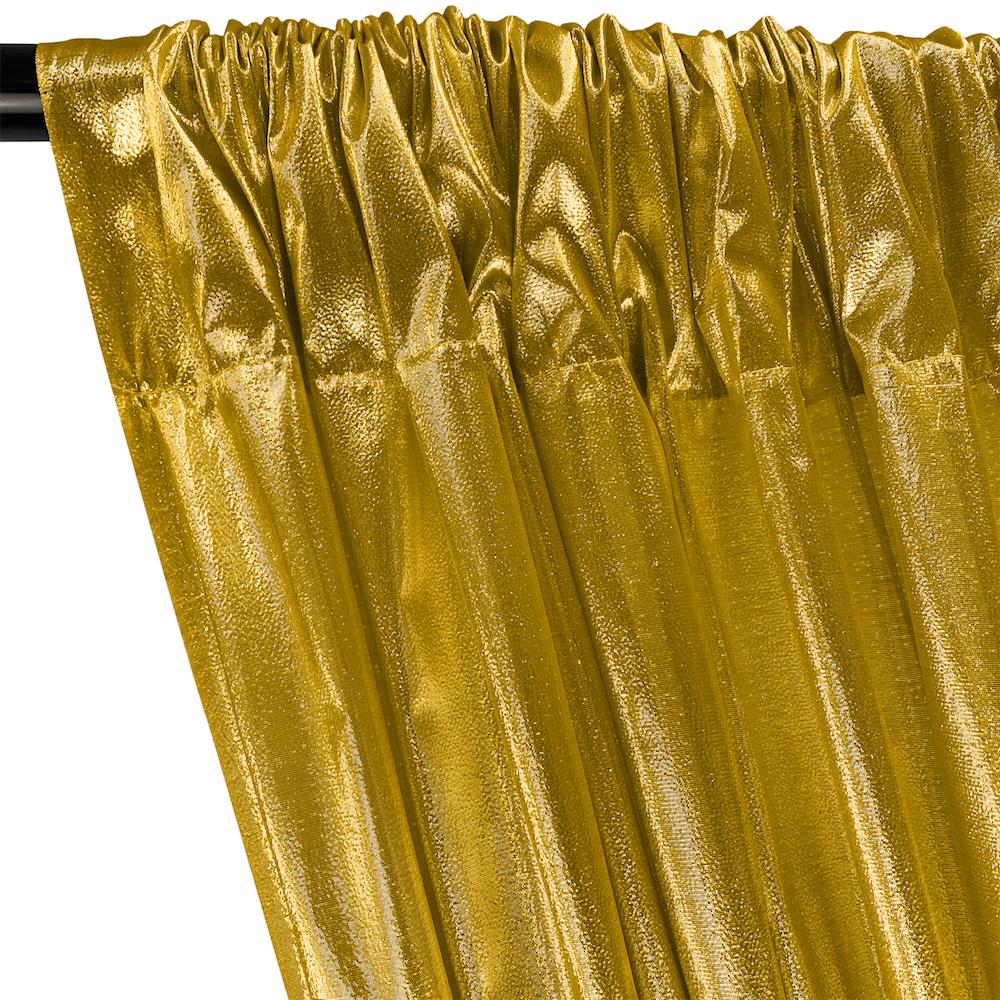 Tissue Lame Rod Pocket Curtains - Brass - Image 2