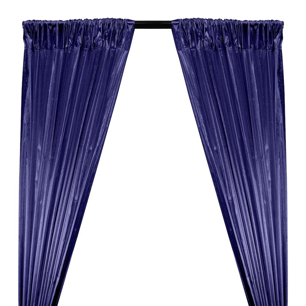 Tissue Lame Rod Pocket Curtains - Navy