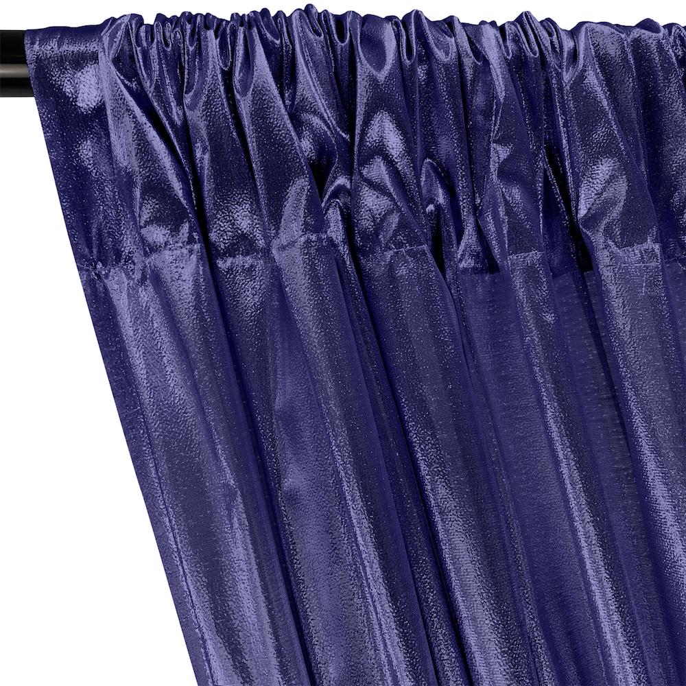 Tissue Lame Rod Pocket Curtains - Navy - Image 2
