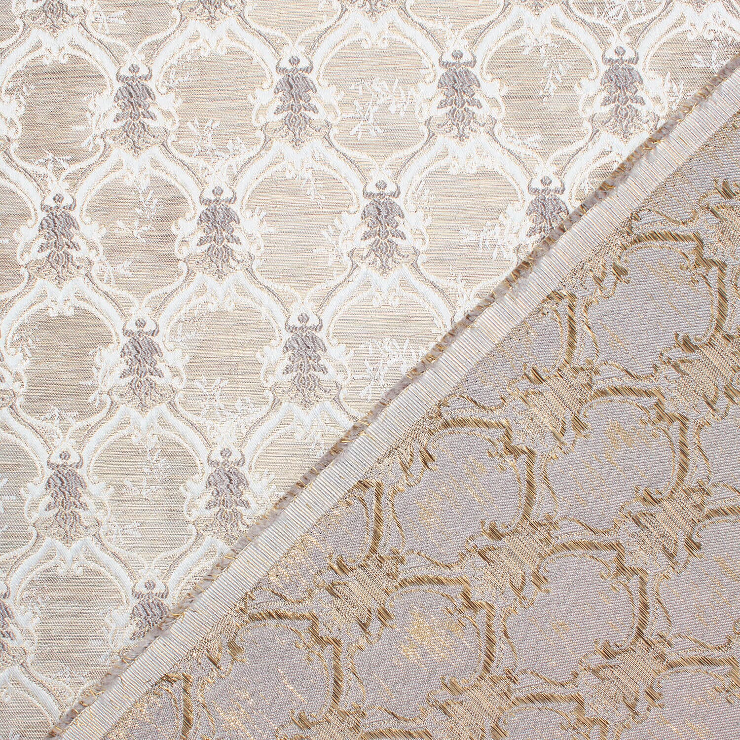 Trellis Geometric Extra Wide Two Tone Metallic Jacquard - Image 12